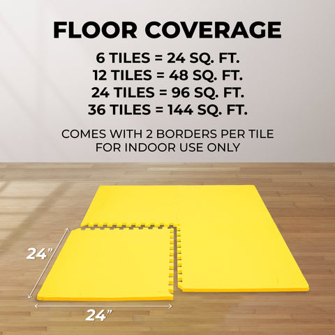 Yellow Heavy-Duty Interlocking Foam Mat