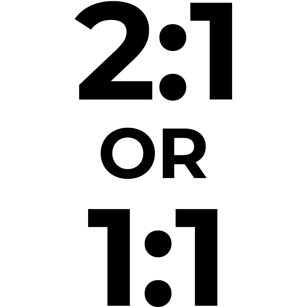 2:1 or 1:1 Pulley Ratio