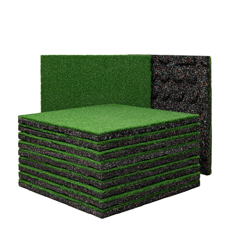 Artificial Turf Tile with 20mm Rubber Underpad - 20" x 20"