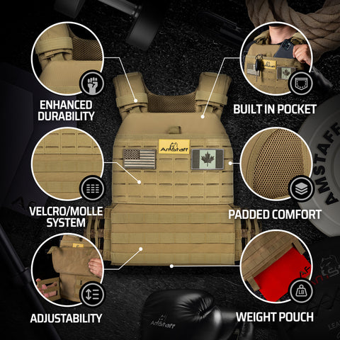 AmStaff Fitness Tactical Weighted Vest